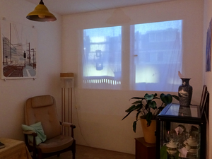 Foto's van de video installatie met 'Zonneschijn & Schaduwspel'