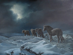 Schilderijen van in het semi-wild levende paarden en paarden in opdracht geschilderd