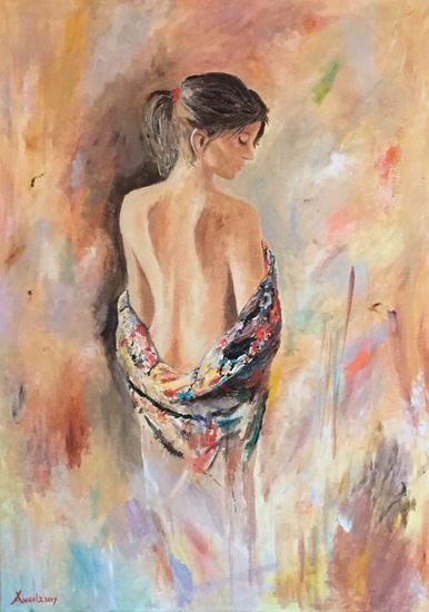 Vrouw met omslagdoek