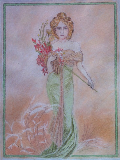 vrouw in groene jurk