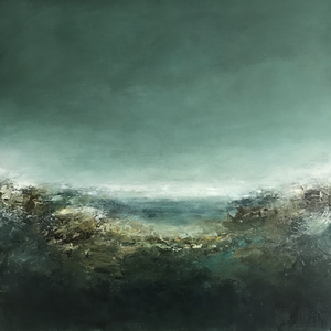 Natuur, zee en duin staan centraal in deze schilderijen.