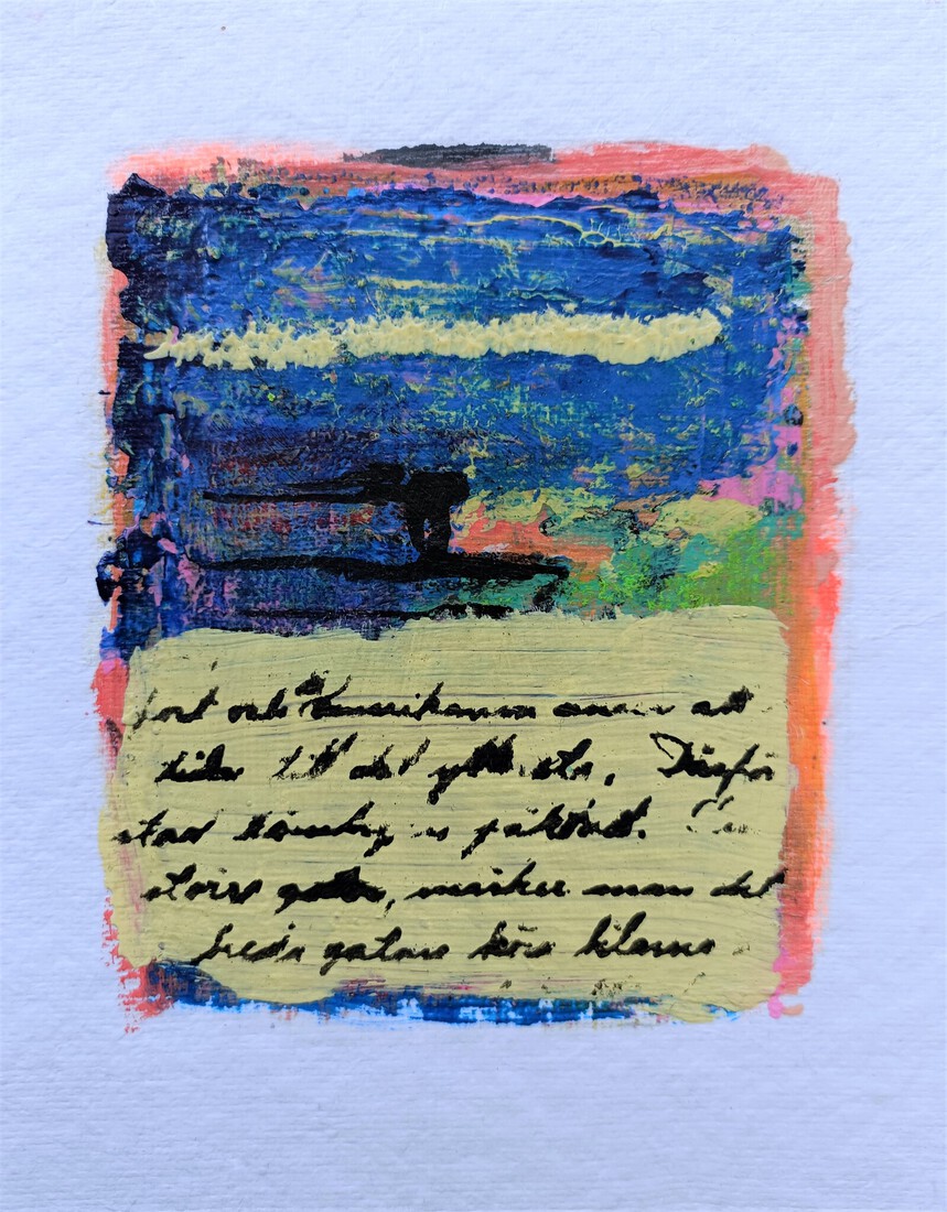 3 abstract restjes verf