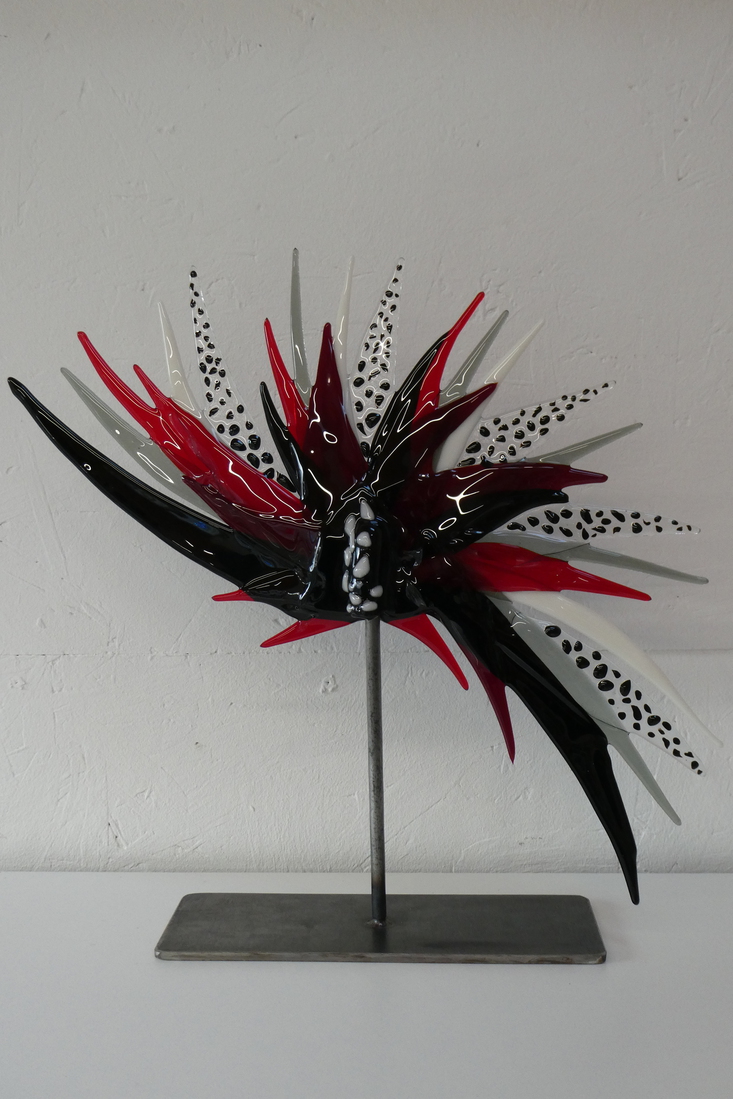 rood, zwart, wit abstract