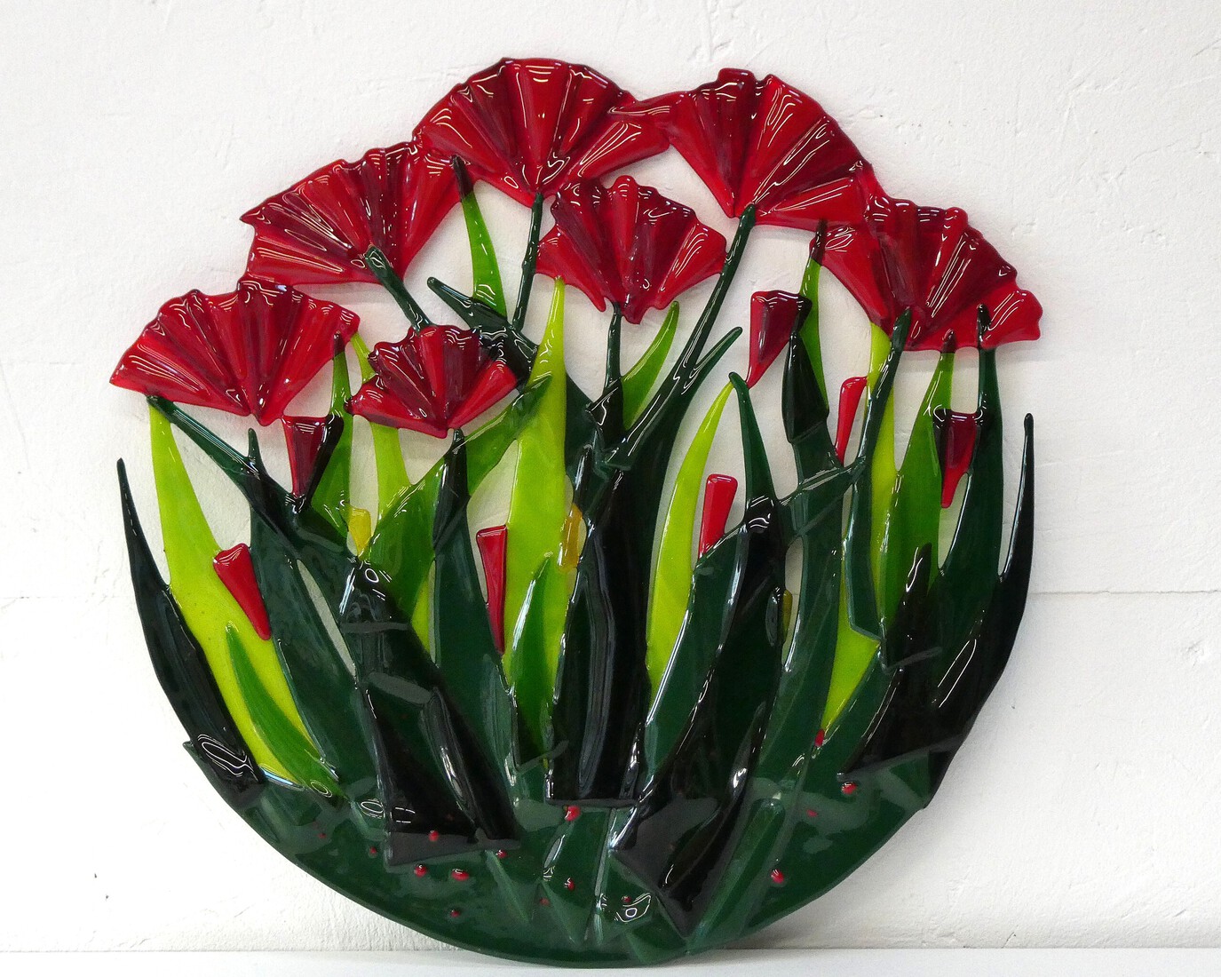 rode bloemen groot rond