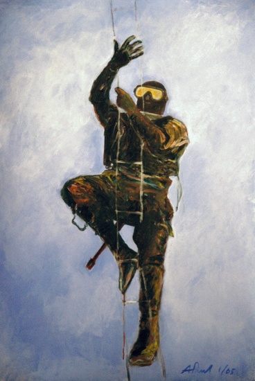 Diver, climbing