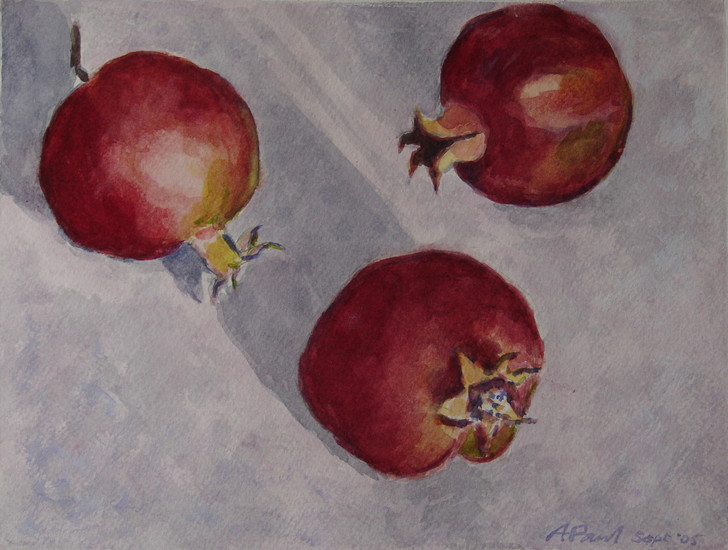 3 pomegranates