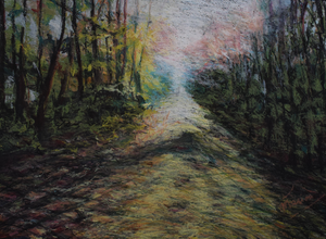 Het materiaal dat ik gebruik is oilbar op stevig zwart papier.