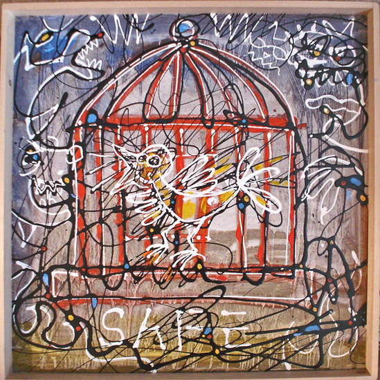 bird in a cage