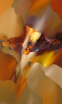 Warme zachte kleuren en tinten in moderne schilderijen met abstracte bloemen