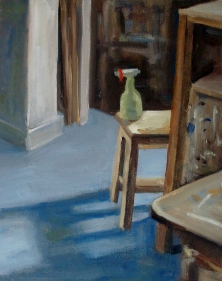 Interieur met blauw schaduw