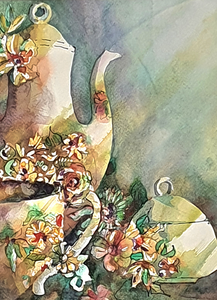 Kleurrijke bloemen in aquarel