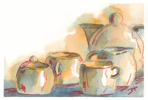Een stukje aquarelkunst om op te sturen.