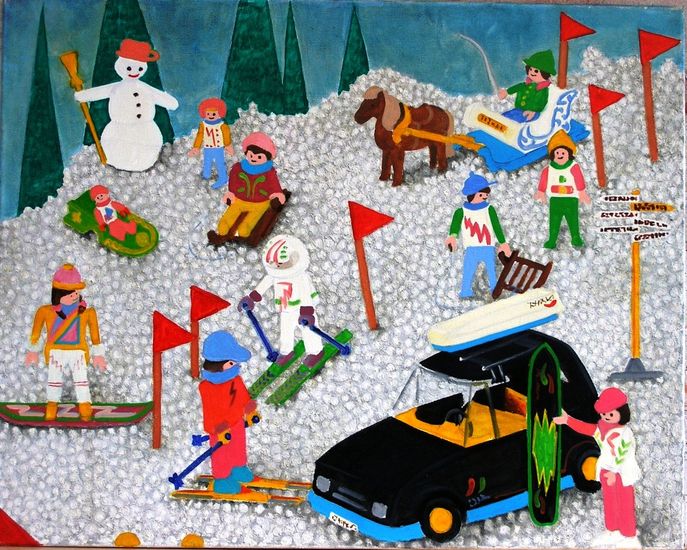 sneeuwpret met 13 figuren