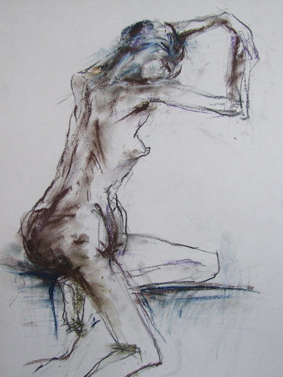 naakt zijzicht met opgeheven armen I