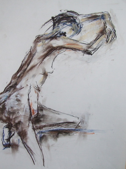 naakt zijzicht met opgeheven armen II