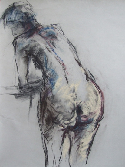 staand naakt rugzicht