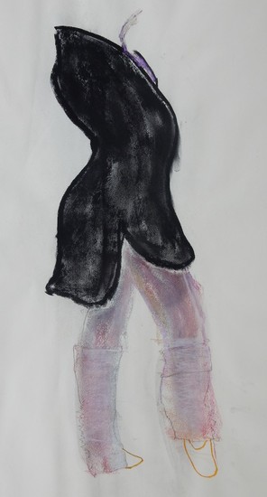 Model met afzakkousen