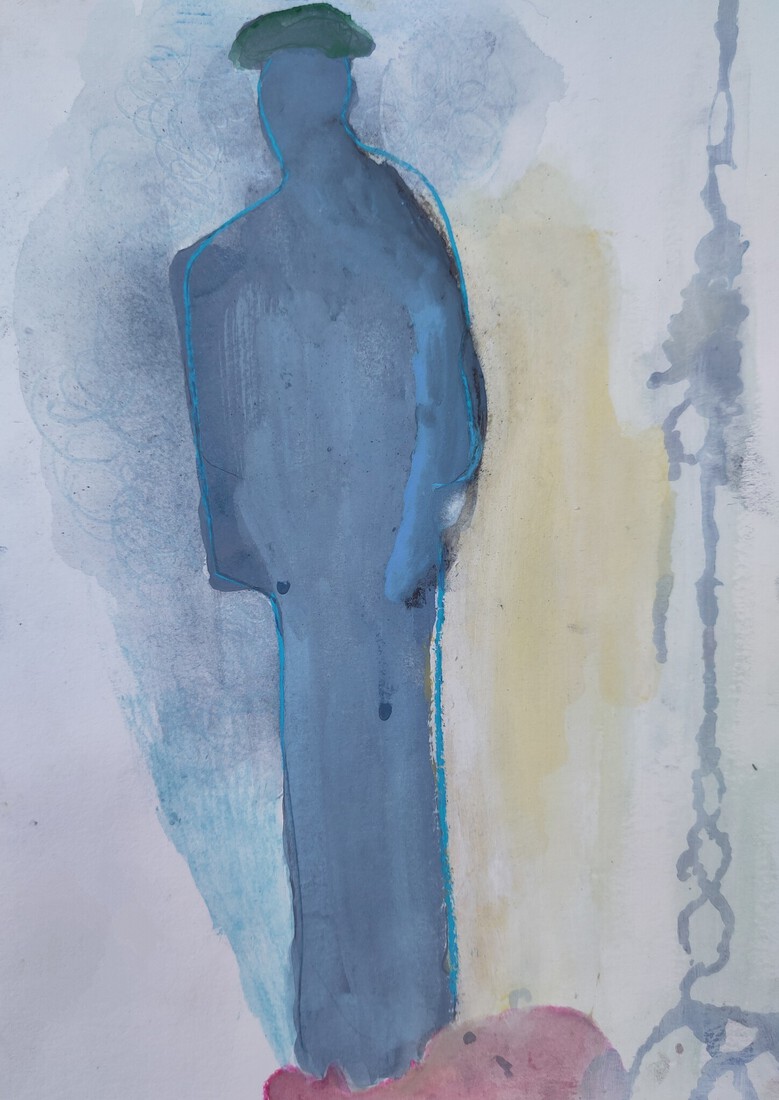 Silhouet met rose basis