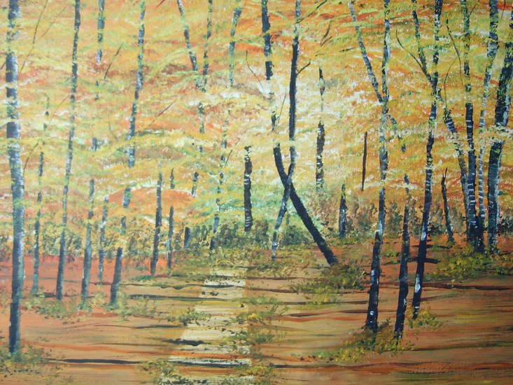 Herfstbos met zonlicht