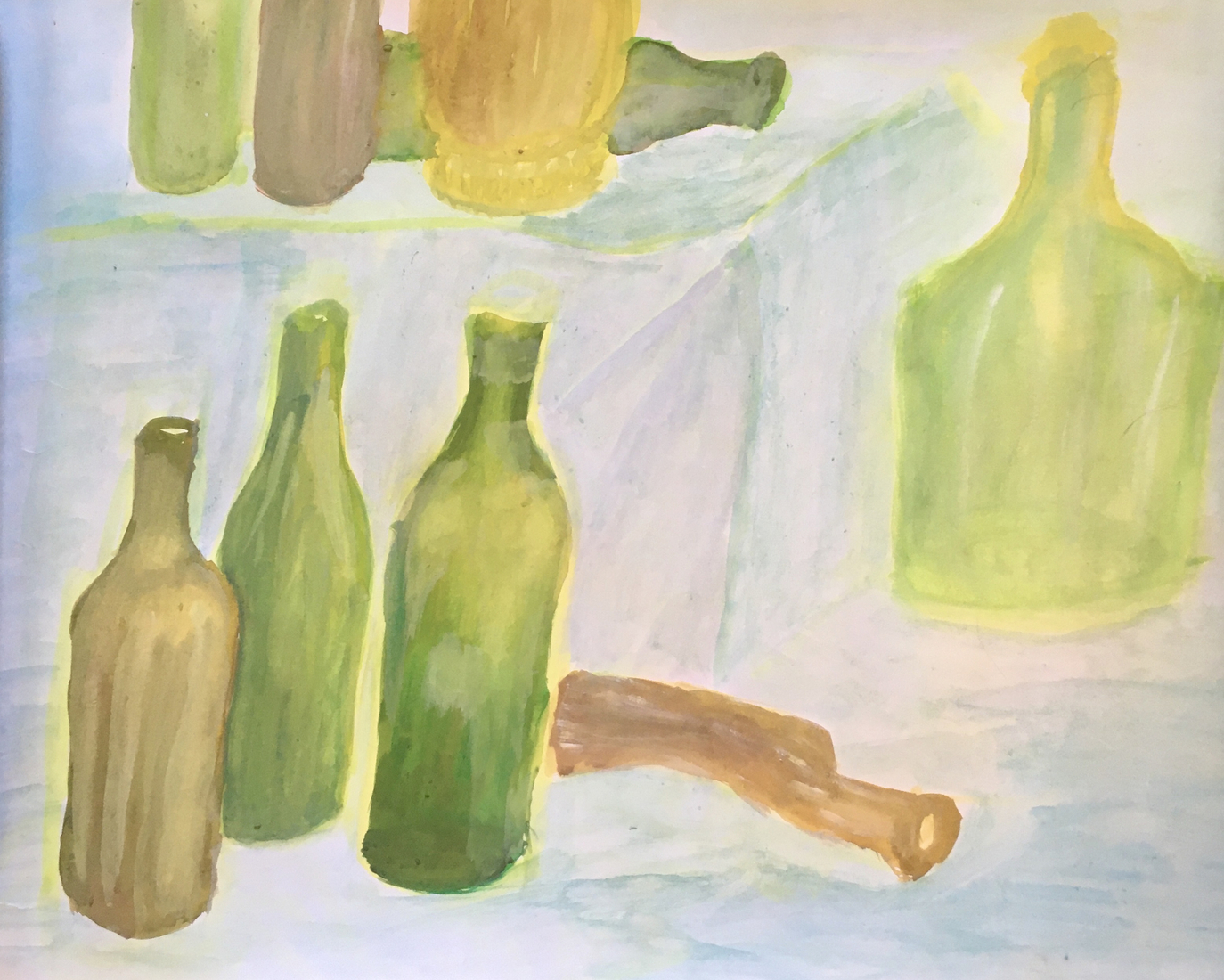 Stilleven met flessen
