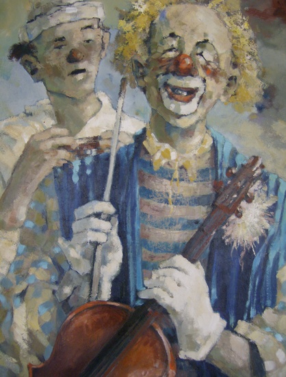 Clown met viool