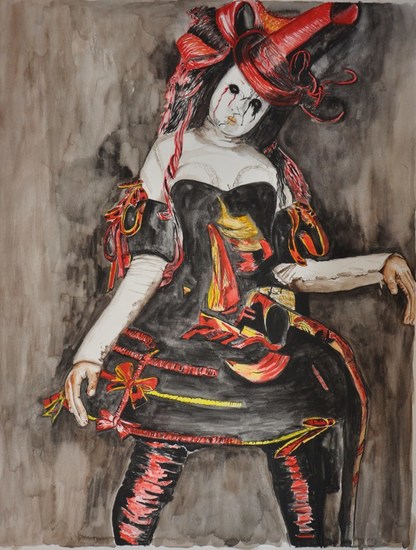 meisje rood cirque du soleil