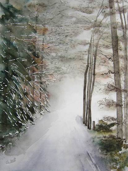 201801 Bospad in de sneeuw