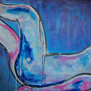 Sensueel en mystiek. Sheila speelt met haar creatieve wereld en zet voor het eerst een abstract werk neer. 