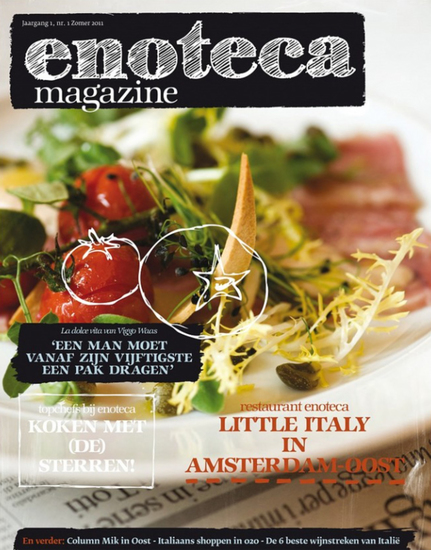 Magazine Italiaans Restaurant Enoteca, Amsterdam.
