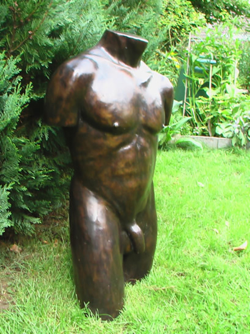 Bronzen torso staande man