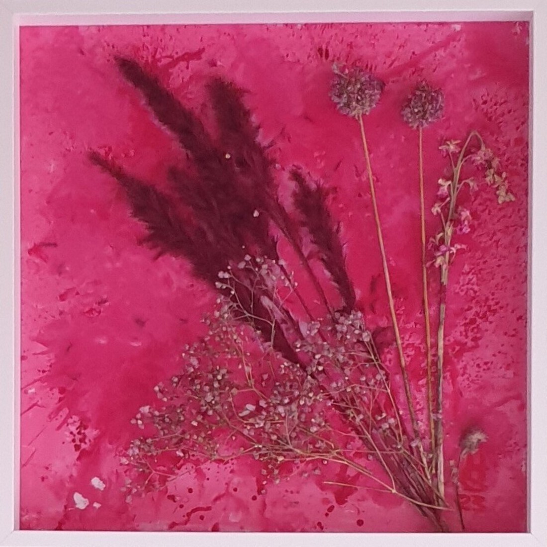 Bloemenschilderij roze
