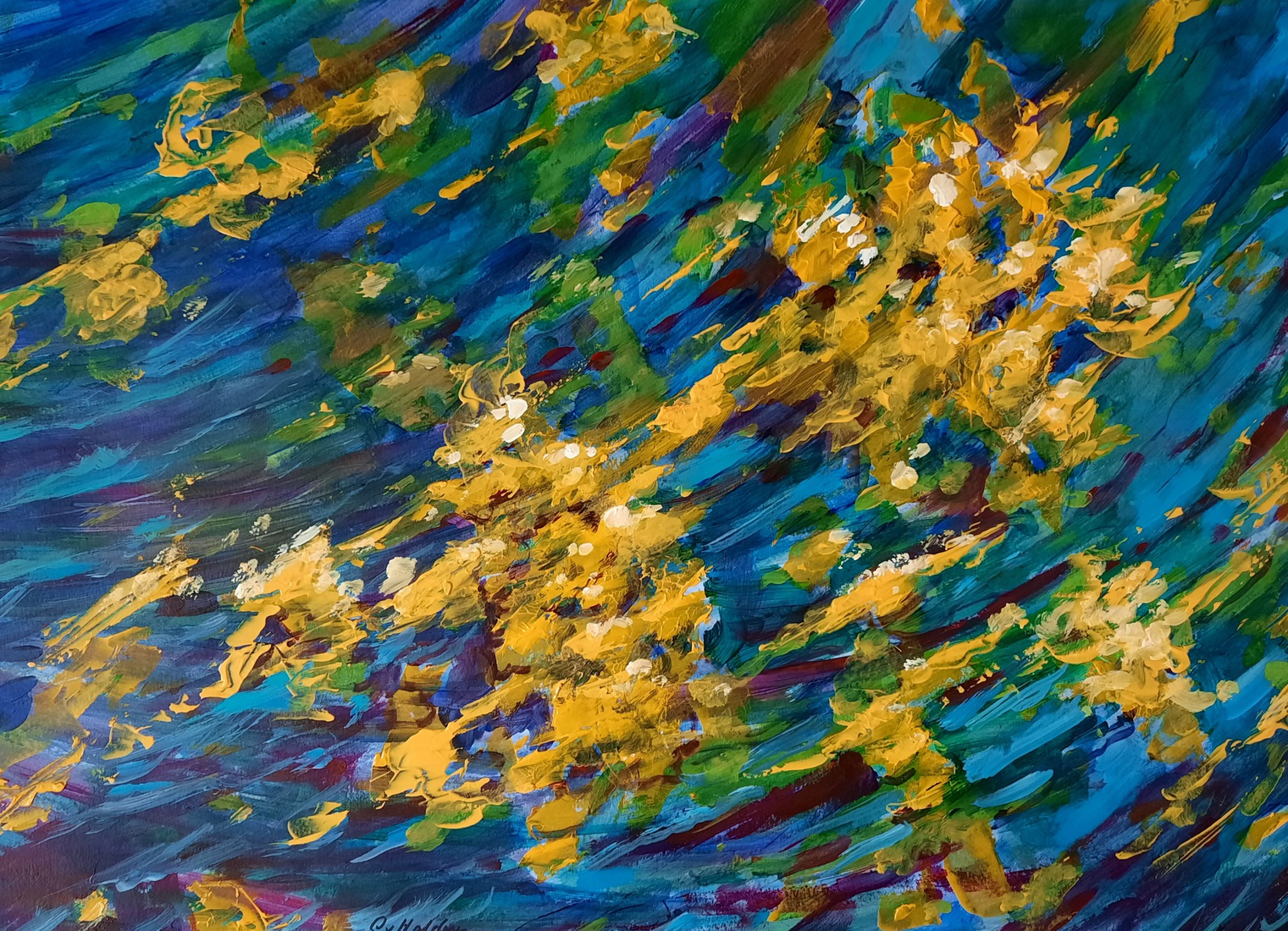 Bloemen dansend in de wind