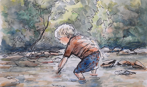 De mens zoals ik die zie of ontmoet in mijn leven boeit mij in hoge mate. Bewust of onbewust zoek ik naar wat die mens ten diepste beweegt. Eigenlijk is het een spiegel voor mijzelf. ik geniet  ervan om de onschuld en het plezier te zien van mijn spelende kleinkinderen. Ik observeer, al tekenend en zittend op een terras, mensen zoals ze met elkaar omgaan. De uitdrukking van emoties, het karakter van een persoon vertaal ik in een tekening, schilderij of portret.