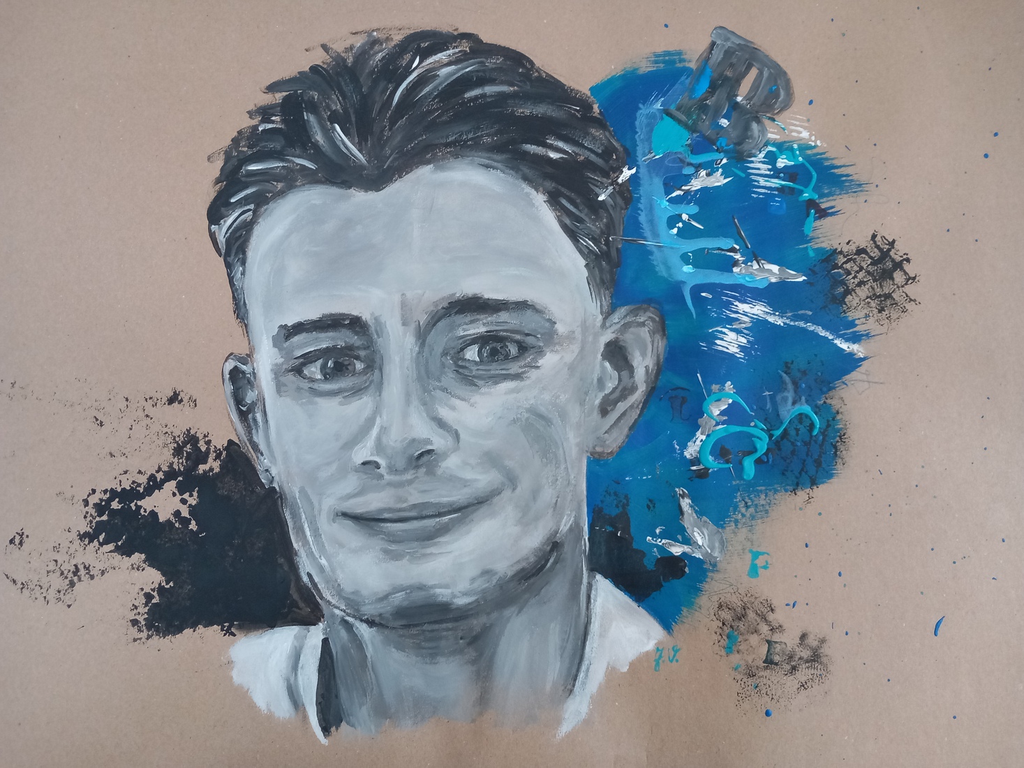 portret op oud papier