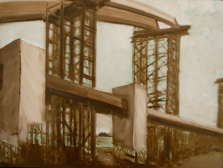 bouw spoorbrug omber