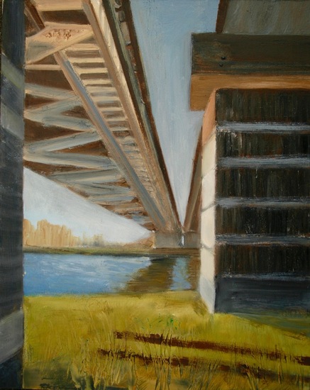 brughoofd bij kanaal met autospoor