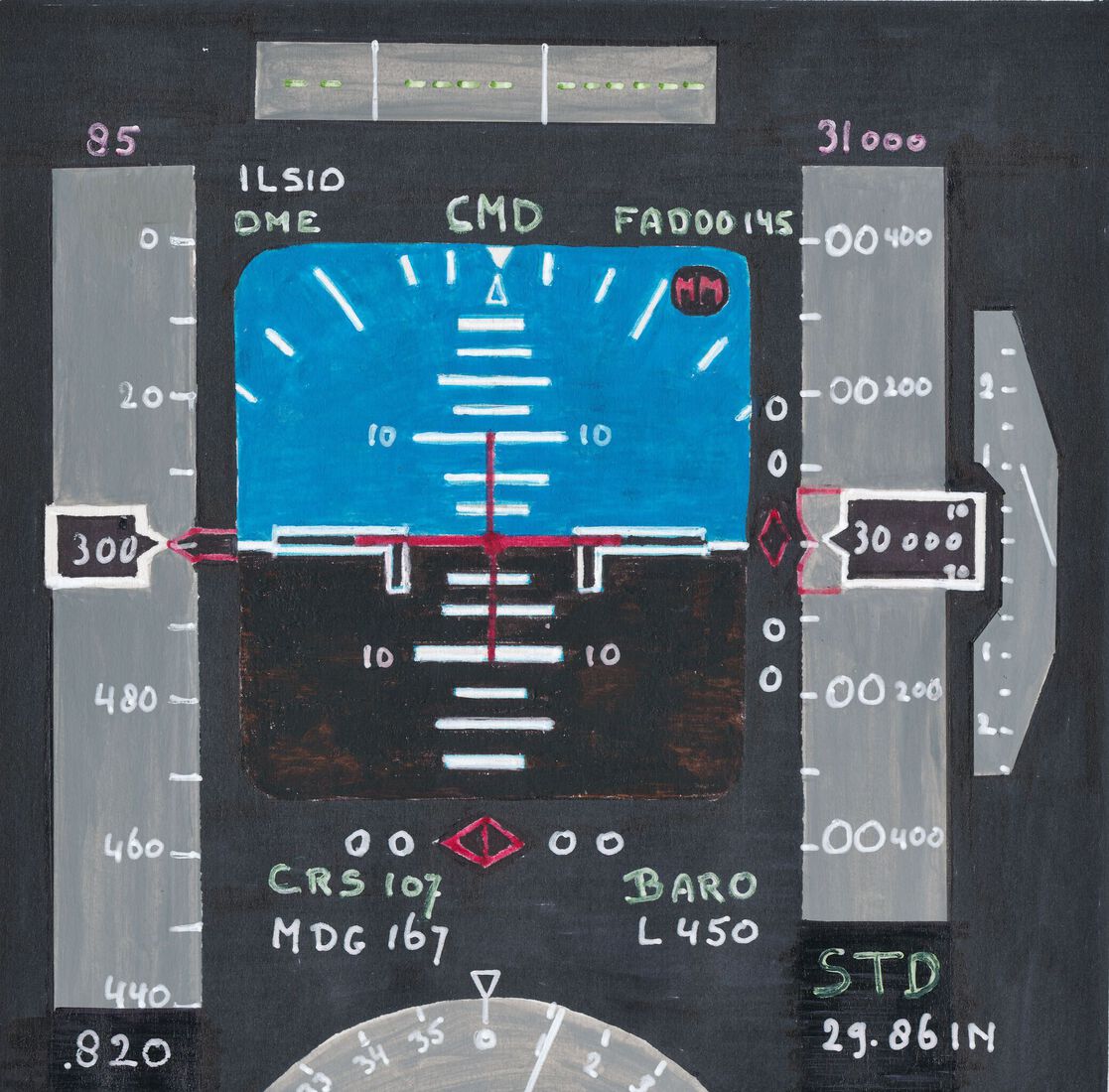 De flight display in de cockpit