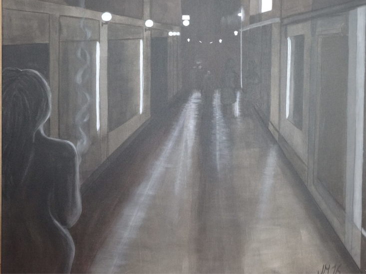 Red light district in black & white