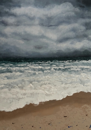 Donkere wolken boven de Noordzee