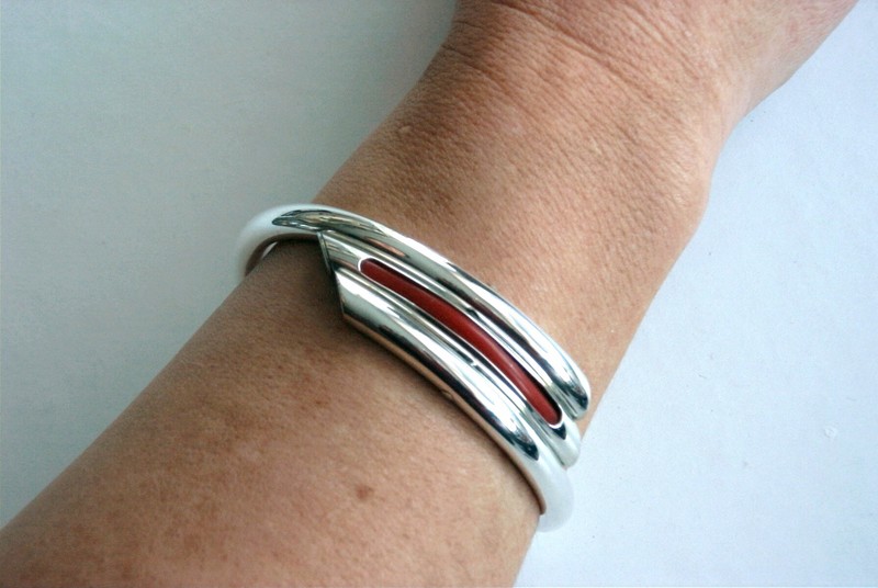 zilveren armband diagonale vierkleur