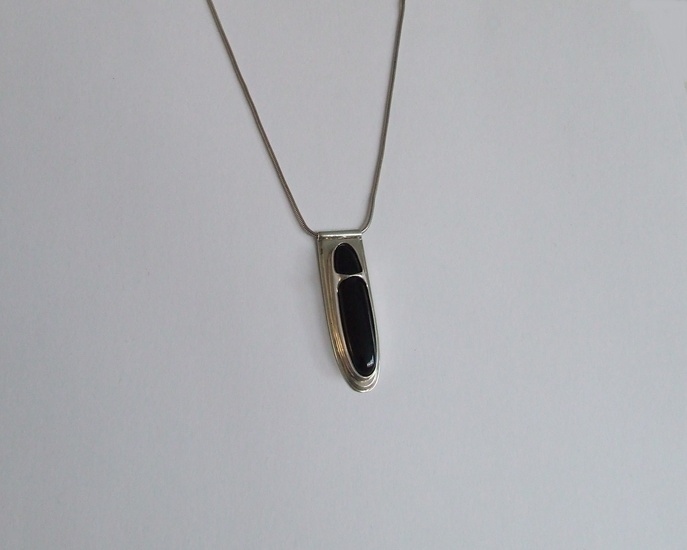 zilveren hanger onix