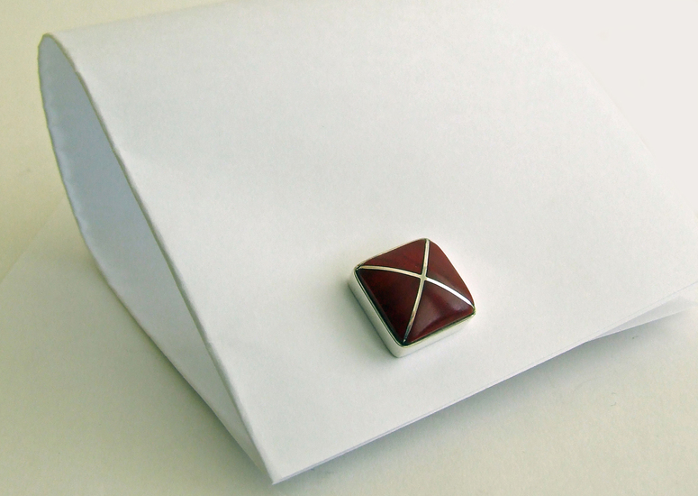 zilveren manchetknopen: pink ivory