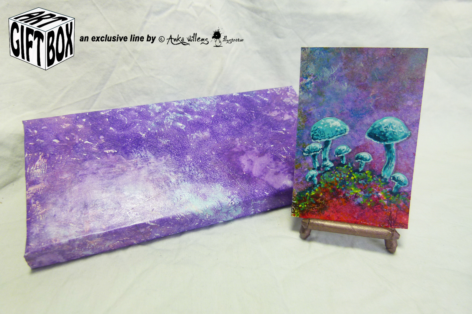 Art Gift Box blauwe paddenstoelen