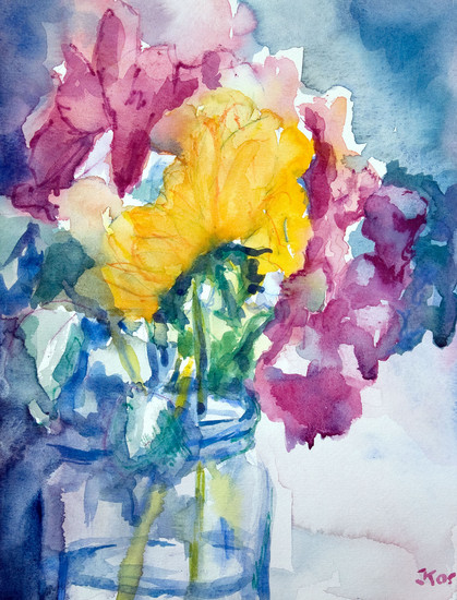 Lathyrus op een jampot