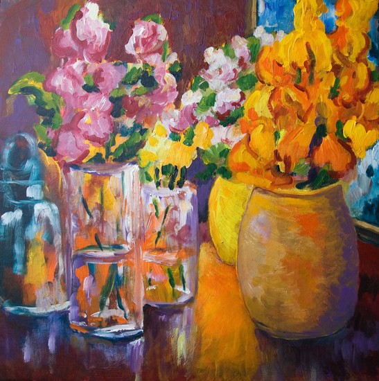 bloemstilleven met pioenrozen