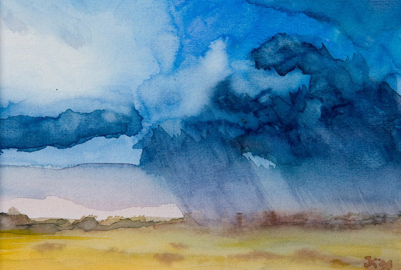 Aquarel; Onweersbuien