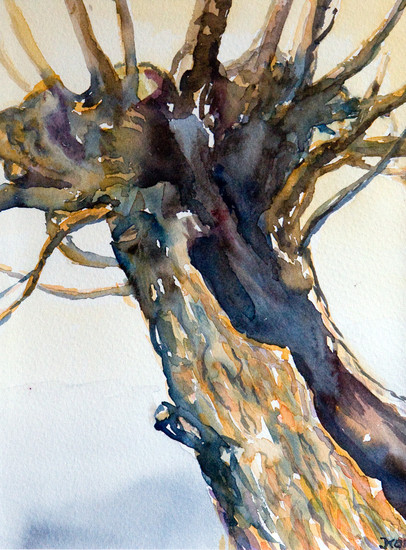 Geknot; Aquarel (VERKOCHT)