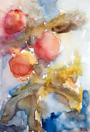 rozenbottels in de sneeuw