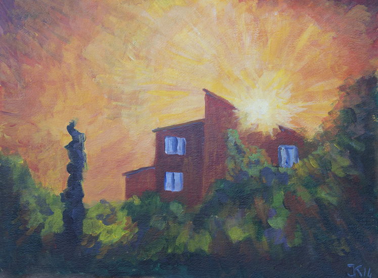 Zonsopgang in Roaix (Vaucluse)