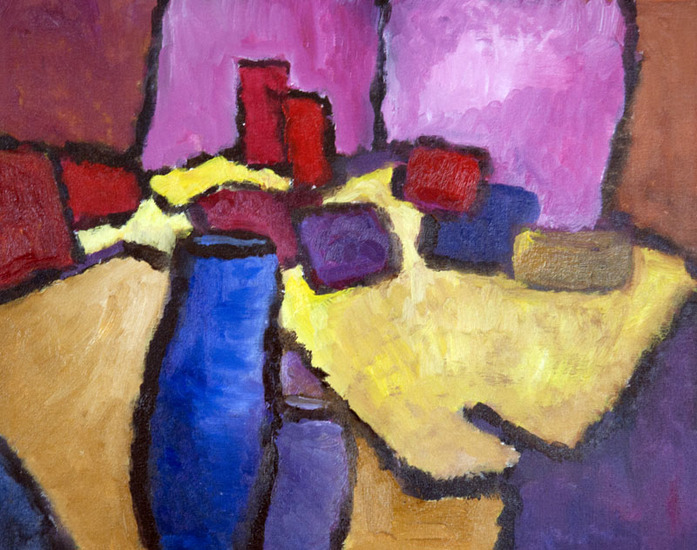 Stilleven met blauwe vaas nr. 4